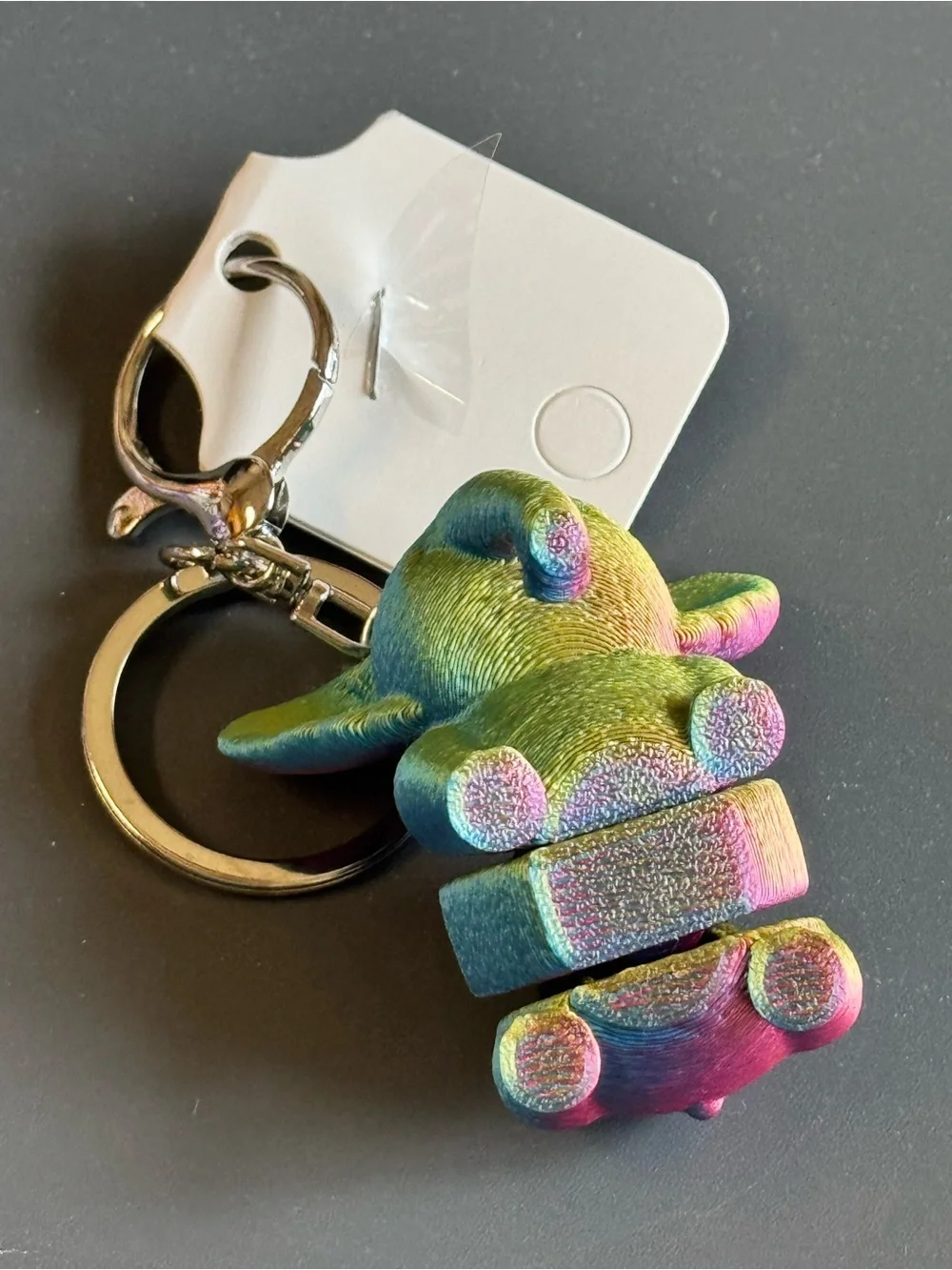 NWT 3D Printed Croc Clog Shoe Keychain Purple  Gold Silk PLA Bag Charm